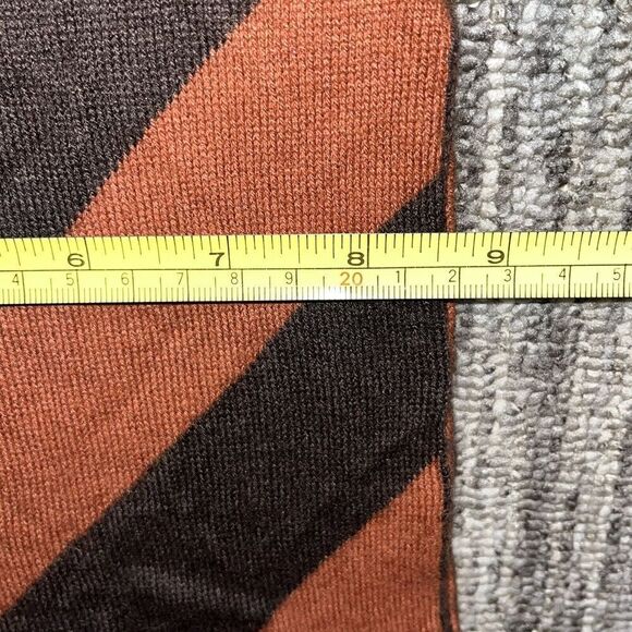 Alafani Unisex Winter Scarf Orange Brown Stripe Cashmere Blend Tassels Excellent - Picture 5 of 5